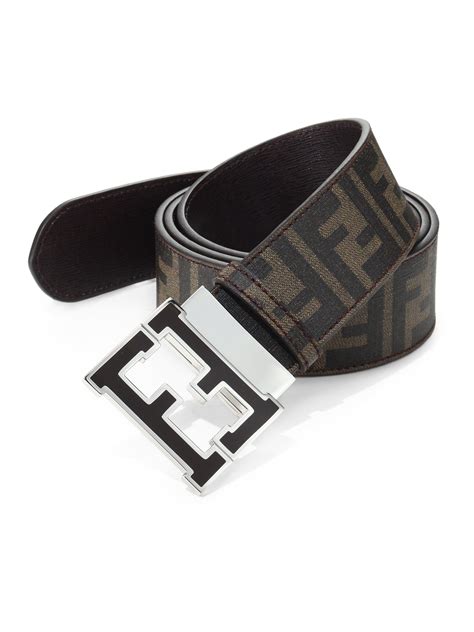 brown fendi logo belt|reversible fendi belt.